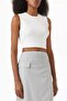 Viscose Knitwear Crop Top, Sleeveless, Body Fitting and Seasonal Basic Piece, Cream - 5