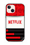 غطاء حماية لهاتف Apple iPhone 13 Mini Netflix بشرائط حمراء وسوداء