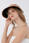 Houndstooth patterned visor adjustable straw hat - 4