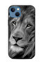 غطاء حماية لهاتف Apple iPhone 13 - أسد أسود وأبيض