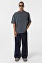 Washable Oversize Back Printed T-Shirt Black - 3