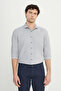 Cotton Oxford Slim Fit Slim Fit Small Italian Collar Dobby Gray Shirt