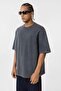 Washable Oversize Back Printed T-Shirt Black - 5
