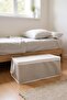 (2 Pcs) Gray Striped Zippered Storage Bag Pillow-Quilt-Clothing Organizer 64*45*22 cm - 3