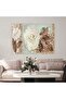 White Rose Canvas Painting with Hollow Silver Frame