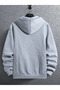 Los Angeles Printed Unisex 2Ip Knitted Fabric Hooded Oversize Zippered Cardigan - 2