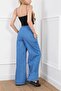 Women's Lace Detailed Elastic Waist Pocket Jeans - 7