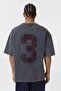 Washable Oversize Back Printed T-Shirt Black - 4