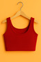Women's Burgundy Sports Bustier – Padded, Ribbed, Daily Comfort, Suitable for Sports and Daily Use - 3