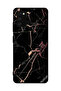 غطاء حماية لهاتف سامسونج جالاكسي A03s 4G بنمط رخامي أسود