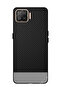 غطاء حماية لهاتف OPPO F17 بنمط خطوط سوداء ورمادية