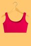 Women's Fuchsia Sports Bustier – Padded, Ribbed, Casual Comfort, Suitable for Sports and Daily Use - 2