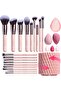 BS-MALL 18Pcs Makeup Brushes 5 Sponges Premium Synthetic Foundation Powder Concealers Eye Shadows