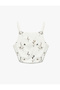 Embroidery Detailed Gipeli Halter Neck Crop Floral Blouse - 3