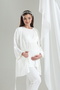 Tuba Ecru Double Breasted Special Design Maternity Maternity Dressing Gown 3-Piece Pajama Set - 4