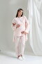 Tuba Powder Double Breasted Special Design Maternity Maternity Dressing Gown 3-Piece Pajama Set - 8