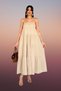 Summer Women's Cotton Dress - Gipe Detailed Strap Muslin Fabric Midi Length 4198 - 2