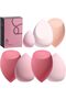 BS-MALL Makeup Sponge Set Blender 7 Pc with Jar - A-Pink