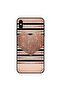 غطاء حماية لهاتف iPhone XS بلون الخوخ اللامع على شكل قلب