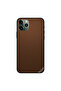 غطاء حماية لجهاز iPhone 11 Pro Max بنقشة جلدية منقّطة باللون البني