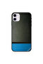iPhone 11 Case Cover Blue & Dark Greenish Leather Pattern