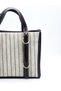 Women's Two Handle Linen Cross Hand and Shoulder Bag - 3