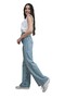 Women's Snow Washed High Waist Stretchy Wide Leg Jeans - 3