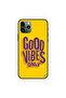 غطاء حماية لجهاز iPhone 11 Pro Max - Good Vibes Only - أصفر - BG