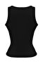 Black Cotton Thick Strap Ribbed Buckle Detailed Women's Tank Top - 3
