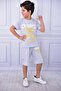 Unisex Change Printed Children's Short-Sleeved Summer Shorts with Elastic Waist and Pockets Bottom Top Suit - 3
