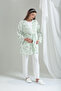 Water Green Patterned Special Design 100% Cotton Summer Maternity Maternity Dressing Gown Pajama Set Set - 6