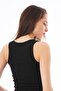 Cotton Thick Strap Ribbed Buckle Detailed Women's Tank Top 3 Pack - 3