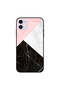 غطاء حماية لجهاز iPhone 11 بنمط رخامي وردي أبيض وأسود