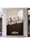 Luxury wooden wall panel with a golden frame and a clear acrylic layer