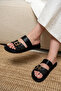 Yudi Women's Straw Buckle Detailed Thick Sole Slippers - 2