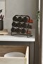 Teknotel Metal 9-Piece Spice Rack Stand with 9 Glass Spice Containers Salt Shaker Matte Black Mg025 - 2