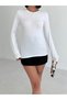 Women's 2-Piece Long Sleeve Body White,White Crew Neck Body Cotton Cycling Badi 2Pcs - 6