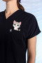 Navy Blue Special Veterinary Uniform Anti-Feather Liquid Repellent Printed Scrubs Suit Unisex - 3