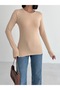 Women's 2-Piece Long Sleeve Body Beige, Beige Crew Neck Body Cotton Cycling Badi 2Pcs - 5