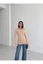 Women's 2-Piece Long Sleeve Body Beige, Beige Crew Neck Body Cotton Cycling Badi 2Pcs - 3