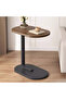Modern C-Shaped Rectangle Wooden Side Table with Simple Light Design Iron Coffee Table for Living Ro - 3