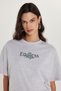 Women's Regular Fit Classic Cut Short Sleeve Crew Neck Printed Gray T-Shirt - 2