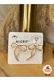 Women's Gold Gold Color Ribbon Bow Figured Earrings – Light and Romantic Design - 3