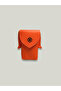 Women's Leather Orange Waterproof Phone Wallet Cross Shoulder Bag with Strap - 2