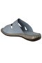 25Y Nbl03 Blue Women's Genuine Leather Daily Slippers - 3