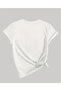 V-Neck Oversize Color Lotus Printed T-Shirt - 2