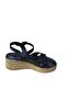 Women's Wedge Heeled Thick Soled Cross Strap Summer Shoes - 3