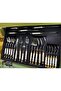 Esterhomedecor 6-Person 24-Piece Fork Spoon Knife Set White-Tumbled Gold.Do Not Use the Machine - 3