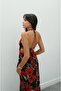 Black red floral print dress - 6
