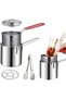 Mini 304 Stainless Steel Deep Pot with Handle & Strainer Basket, Mini Fryer, Food Grade Fryer with L